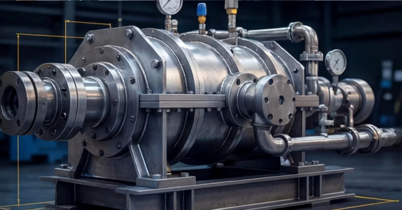 Industrial mechanical assembly illustration